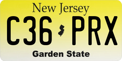 NJ license plate C36PRX