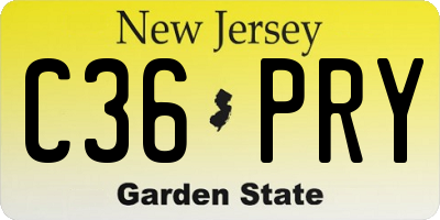 NJ license plate C36PRY
