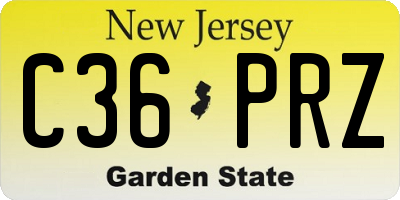 NJ license plate C36PRZ
