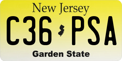 NJ license plate C36PSA