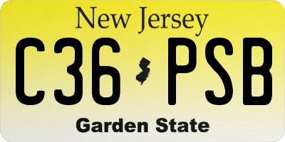NJ license plate C36PSB