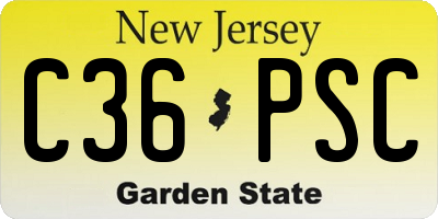 NJ license plate C36PSC