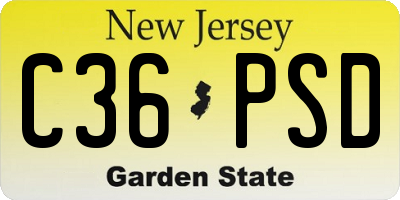 NJ license plate C36PSD