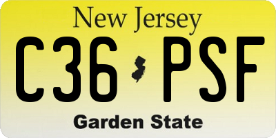 NJ license plate C36PSF