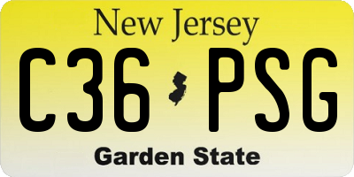 NJ license plate C36PSG