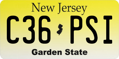 NJ license plate C36PSI