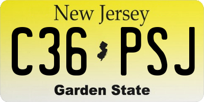 NJ license plate C36PSJ