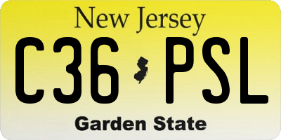 NJ license plate C36PSL