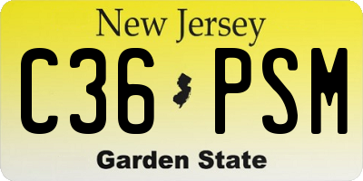 NJ license plate C36PSM