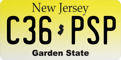 NJ license plate C36PSP