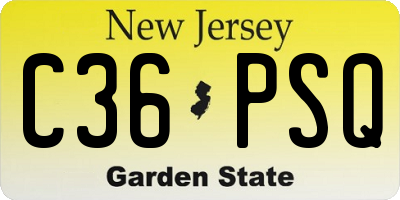 NJ license plate C36PSQ