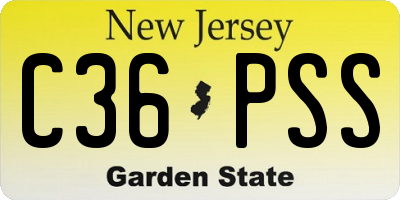NJ license plate C36PSS