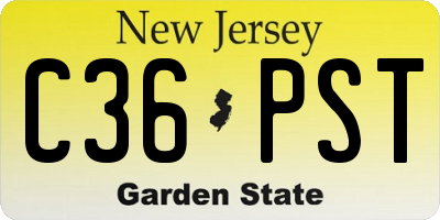 NJ license plate C36PST