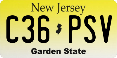 NJ license plate C36PSV