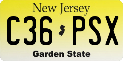NJ license plate C36PSX