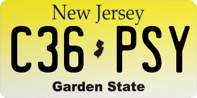 NJ license plate C36PSY