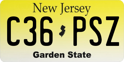 NJ license plate C36PSZ