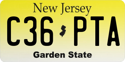 NJ license plate C36PTA