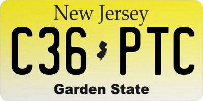 NJ license plate C36PTC