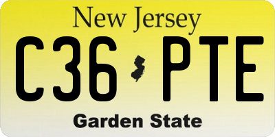 NJ license plate C36PTE