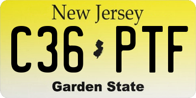 NJ license plate C36PTF