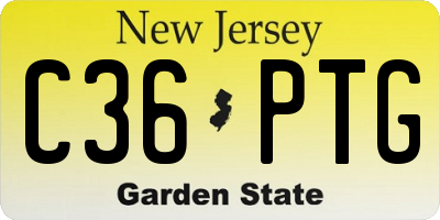 NJ license plate C36PTG