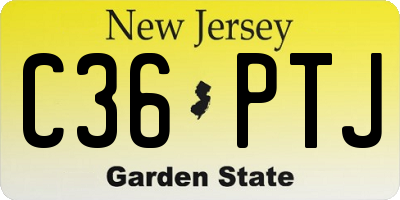 NJ license plate C36PTJ