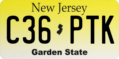 NJ license plate C36PTK