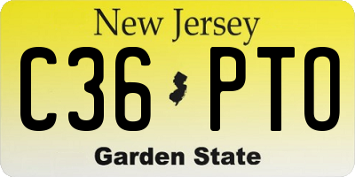 NJ license plate C36PTO