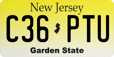 NJ license plate C36PTU