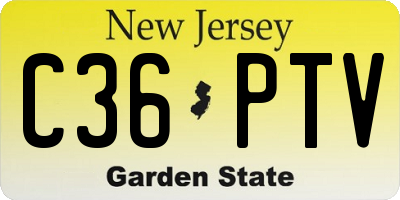 NJ license plate C36PTV