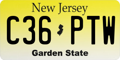 NJ license plate C36PTW