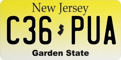 NJ license plate C36PUA