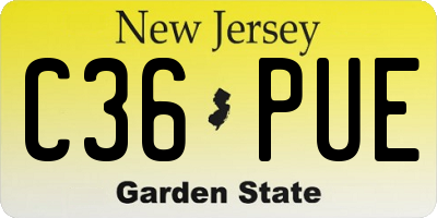NJ license plate C36PUE
