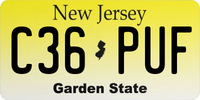 NJ license plate C36PUF
