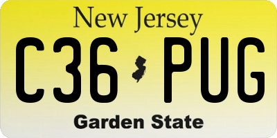 NJ license plate C36PUG