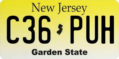 NJ license plate C36PUH