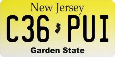 NJ license plate C36PUI