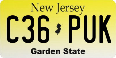 NJ license plate C36PUK