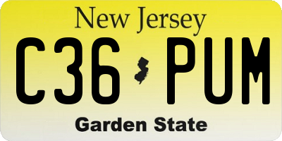 NJ license plate C36PUM