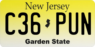 NJ license plate C36PUN