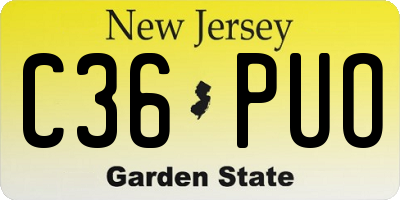 NJ license plate C36PUO