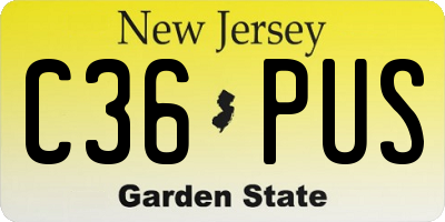 NJ license plate C36PUS