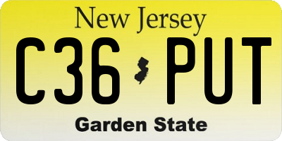 NJ license plate C36PUT