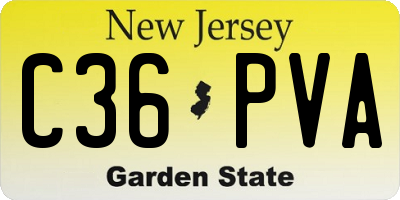 NJ license plate C36PVA