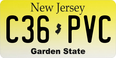 NJ license plate C36PVC