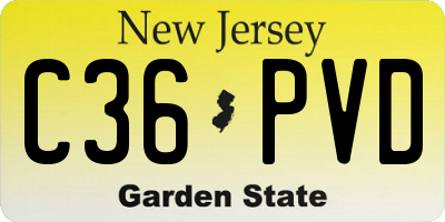 NJ license plate C36PVD