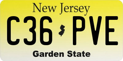 NJ license plate C36PVE