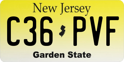 NJ license plate C36PVF