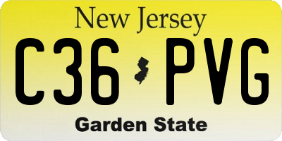 NJ license plate C36PVG